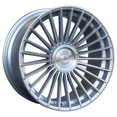 Gümüş İşlenmiş Yüz 6061-T6 Alüminyum Alaşımlı Forge Oto Tekerlekler Çok Konuşmacı