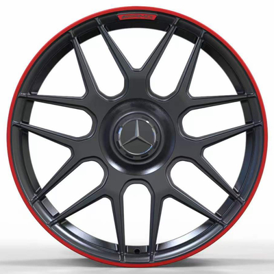 19'' Mercedes Benz AMG GT için Kırmızı Dudaklı Dövme Tekerlekli Mat Siyah